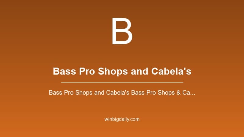bass pro shops and cabela's sweepstakes