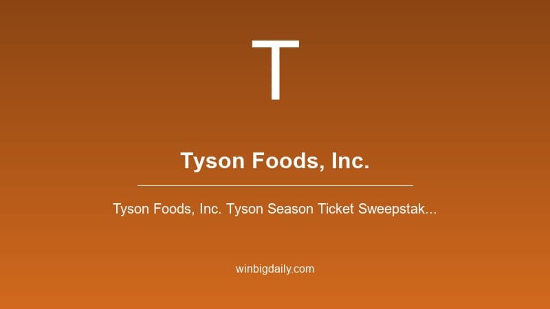 tyson foods, inc. sweepstakes