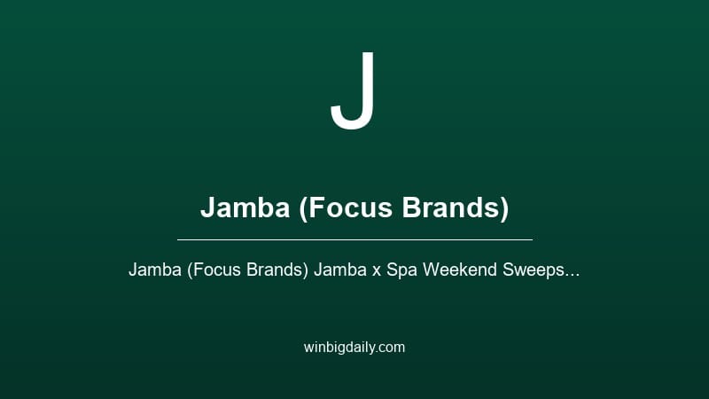 jamba (focus brands) sweepstakes