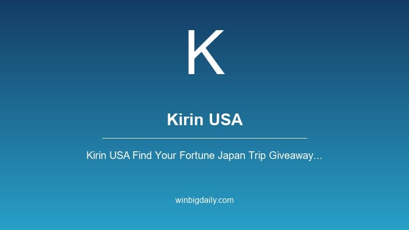 kirin usa sweepstakes